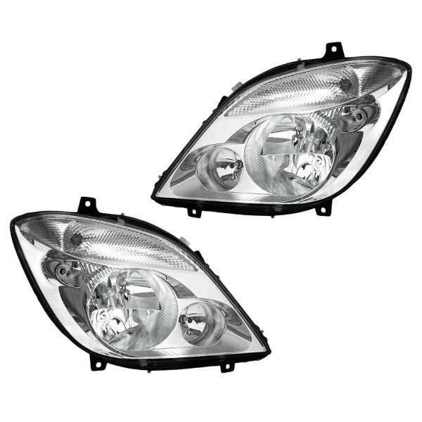 Headlight Set 12 V W5W H7/H7 PY21W Halogen FF HELLA for e.g. MB SPRINTER