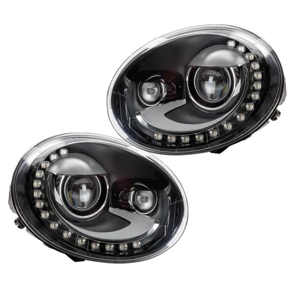 Headlight Set left right 12 V LED bi-xenon HELLA for e.g. VW BEETLE
