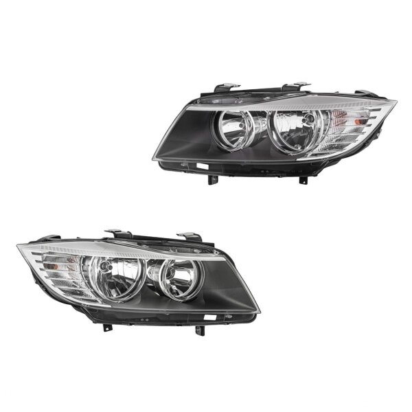 Headlight Set left right 12 V PY24W H7/H7 Halogen HELLA for BMW 3 Series