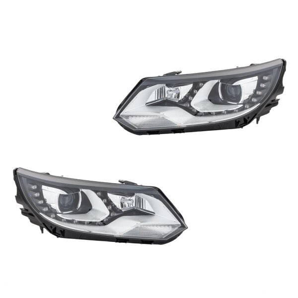 Headlight Set left right 12 V PSY24W D3S/H7 Bi-Xenon HELLA for VW TIGUAN