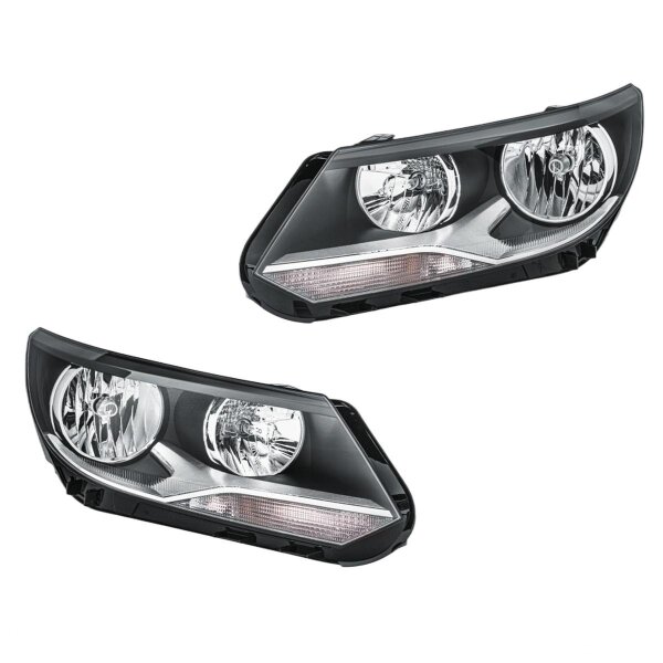 Hauptscheinwerfer-Set li re 12 V W5W H7 PY21W H15 Halogen FF HELLA für VW TIGUAN