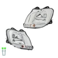 Headlight Set left right 24 V P21W H7/H1 Halogen FF HELLA...