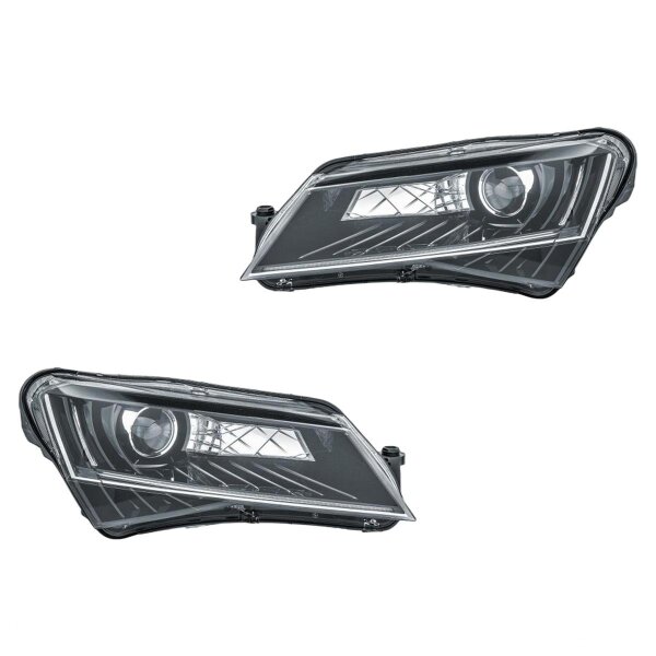 Headlight Set left right 12 V D3S LED Bi-Xenon HELLA for e.g. SKODA SUPERB