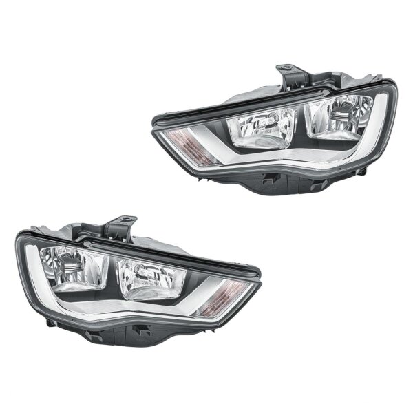 Headlight Set left right 12 V PSY24W H15 H7 FF Halogen HELLA for e.g. AUDI A3
