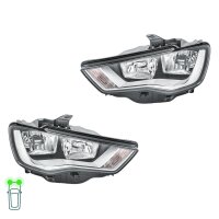 Headlight Set left right 12 V PSY24W H15 H7 FF Halogen...