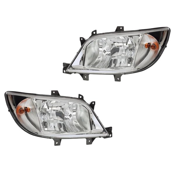 Headlight Set 12 V H7/H3 W5W PY21W Halogen HELLA for e.g. MB SPRINTER