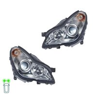 Headlight Set 12 V W5W D2S/H7 PY21W Bi-Xenon Halogen...