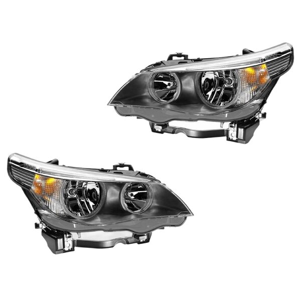 Headlight Set left right 12 V H7/H7 W5W PY21W Halogen HELLA for e.g. BMW 5