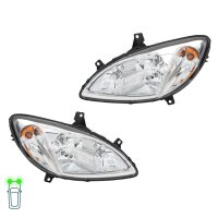 Headlight Set left right 12 V PY21W W5W H7/H7 Halogen...