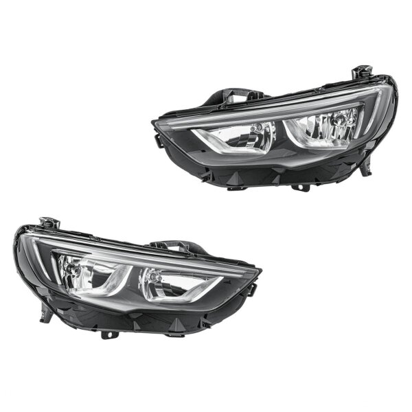 Headlight Set left right 12 V LED H7/H7 halogen HELLA for e.g. OPEL INSIGNIA