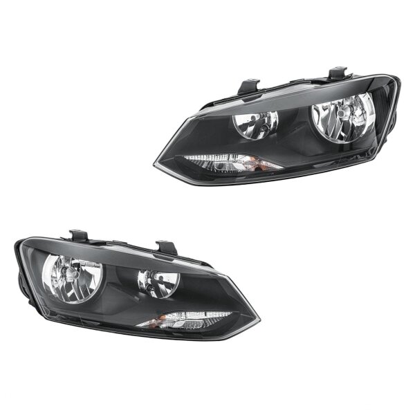 Headlight Set 12 V W5W PY21W H7/H7 FF Halogen HELLA for e.g. VW POLO