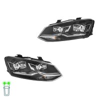 Headlight Set 12 V WY21W LED HELLA suitable for e.g. VW POLO