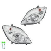 Headlight Set 12 V W5W H7/H7 PY21W Halogen FF HELLA for...