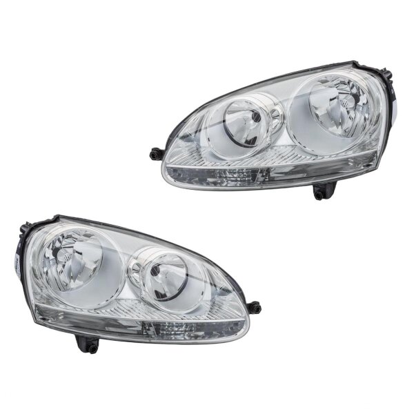 Headlight Set left right 12 V W5W PY21W H7/H7 Halogen HELLA for e.g. VW GOLF