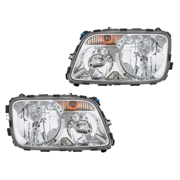 Headlight Set left right 24 V W5W PY21W H7/H1 FF Halogen HELLA for MB ACTROS
