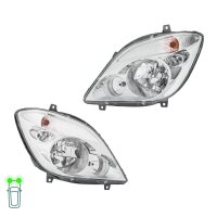 Headlight Set 12 V PY21W W5W H7/H7/H7 FF Halogen HELLA...