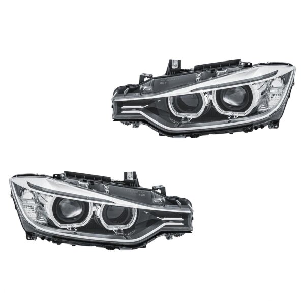 Headlight Set left right 12 V PY21W LED D1S Bi-Xenon HELLA for BMW 3 Series