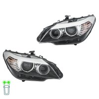 Headlight Set left right 12 V PY24W D3S H8 Bi-Xenon HELLA...