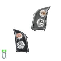Headlight Set 12 V W5W PY21W H7/H7 FF Halogen HELLA for...