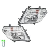 Headlight Set 12 V W5W PY21W H4 Halogen HELLA for NISSAN...