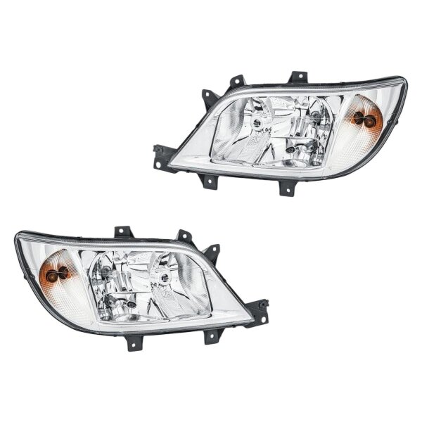Headlight Set 12 V W5W PY21W H7/H3/H7 halogen HELLA for e.g. MB SPRINTER