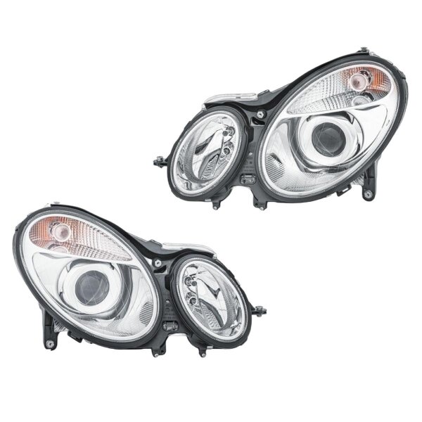 Headlight Set 12 V W5W H7/H7 PY21W Halogen HELLA for e.g. MB E-CLASS
