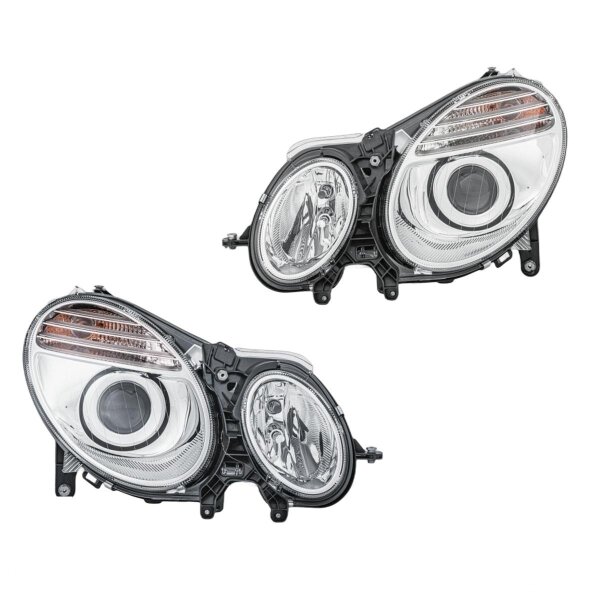 Headlight Set 12 V D1S/H7 PY21W bi-xenon halogen HELLA for e.g. MB