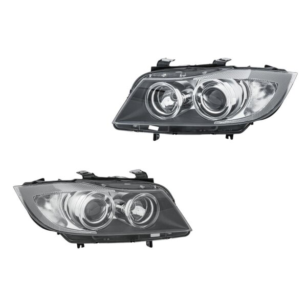 Headlight Set left right 12 V D1S/H7 PY21W Bi-Xenon HELLA for BMW 3 Series