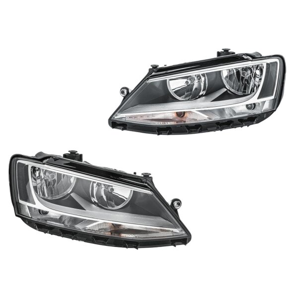 Headlight Set left right 12 V PY21W P21W H7/H7 Halogen HELLA for VW JETTA