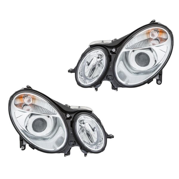 Headlight Set 12 V W5W PY21W D2S/H7 Bi-Xenon Halogen HELLA for e.g. MB