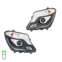 Headlight Set 12 V LED PY21W D3S/H7 FF Bi-Xenon HELLA for...