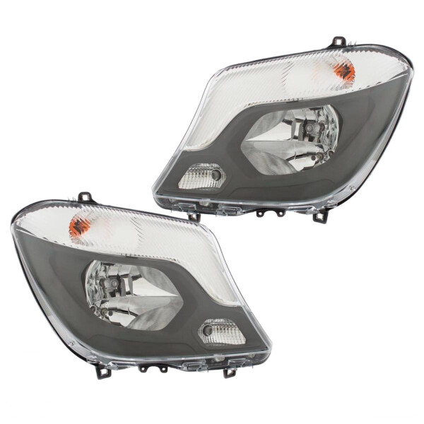 Headlight Set 12 V W21W PY21W H7/H7 W5W Halogen HELLA for e.g. MB