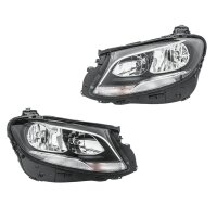 Headlight Set left right PY21W H7/H7 Halogen HELLA for...