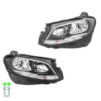 Headlight Set left right PY21W H7/H7 Halogen HELLA for...