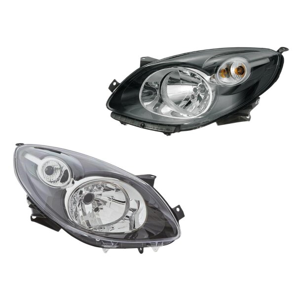 Headlight Set left right 12 V H4 W5W PY21W FF HELLA for RENAULT TWINGO