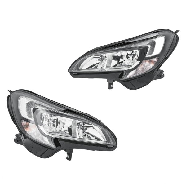 Headlight Set LED H7/H7 PSY24W FF Halogen HELLA for e.g. OPEL CORSA
