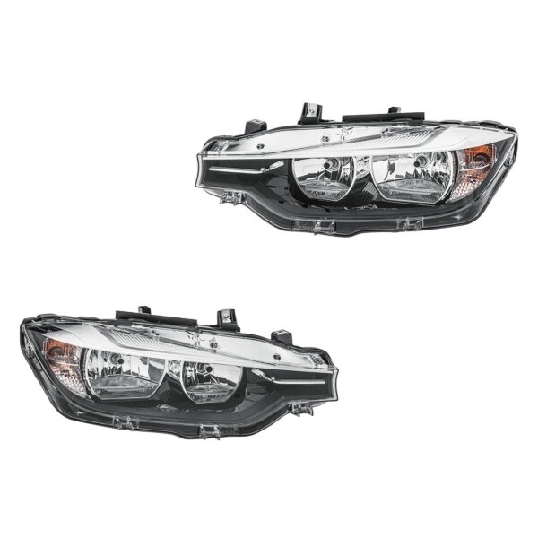 Headlight Set left right 12 V H7/H7 PY21W Halogen FF HELLA for e.g. BMW 3 Series