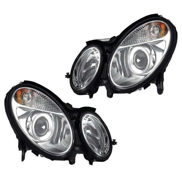 Headlight Set 12 V PY21W H7/H7 W5W Halogen HELLA for e.g. MB E-CLASS
