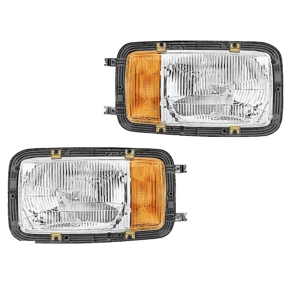 Headlight Set left right 12 V 24 V T4W P21W H4 Halogen HELLA for e.g. MB SK