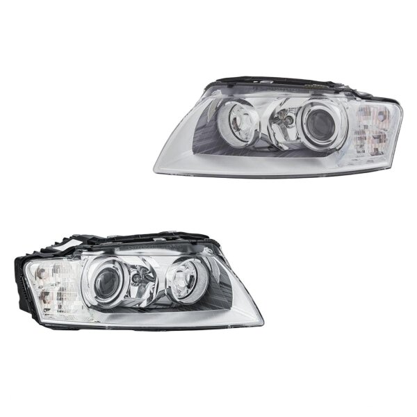 Headlight Set left right 12 V H8 W5W P21W D2S Bi-Xenon HELLA for AUDI A8