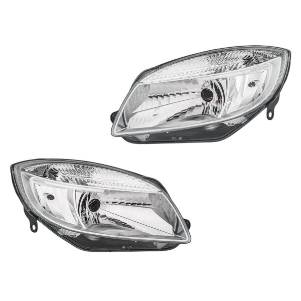 Hauptscheinwerfer-Set 12 V H4 W5W PY21W FF Halogen HELLA für u.a. SKODA FABIA