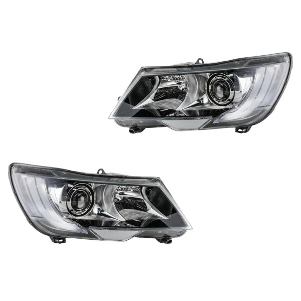Headlight Set 12 V PSY24W H15 H7 Halogen DE HELLA for e.g. SKODA SUPERB