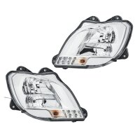 Headlight Set left right 24 V P21W H7/H1 Halogen FF HELLA...