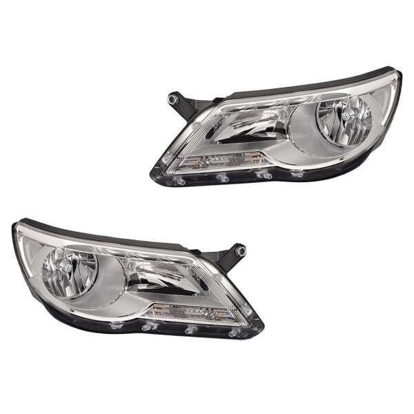Headlight Set left right 12 V PY21W W5W H7/H7 FF Halogen HELLA for VW TIGUAN