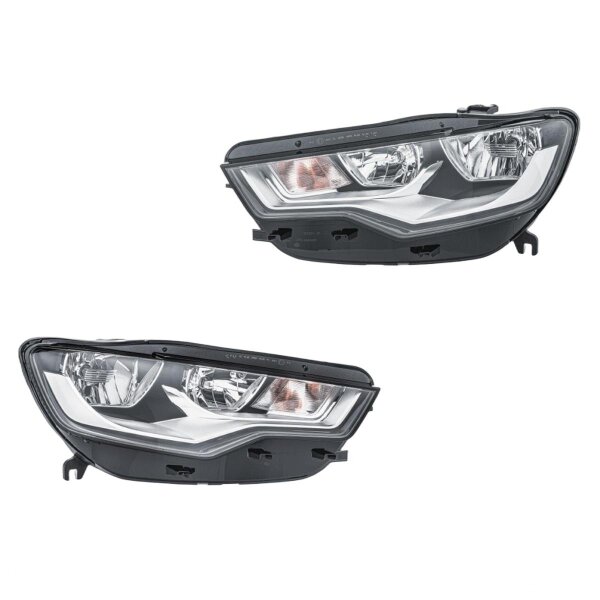 Headlight Set 12 V H15 W5W H7 PY21W FF Halogen HELLA for e.g. AUDI A6