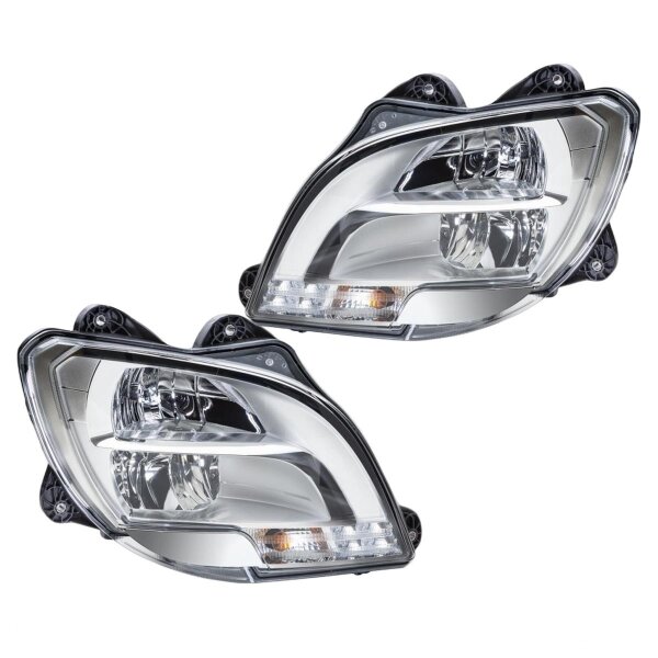 Headlight Set left right 24 V P21W LED H1 Halogen FF HELLA for e.g. DAF CF
