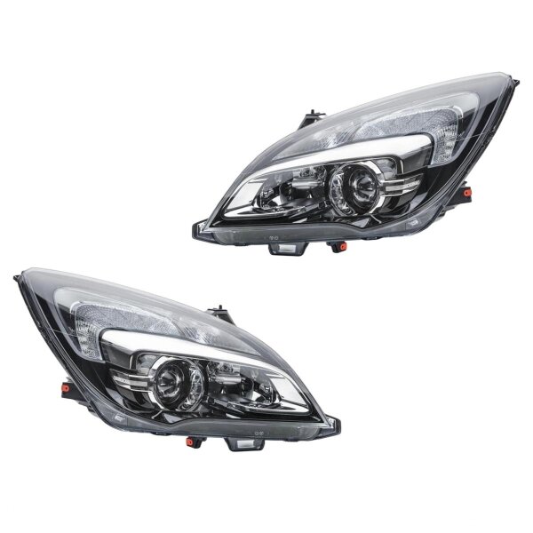 Headlight Set left right 12 V WY21W H7/H1 Halogen HELLA for OPEL MERIVA