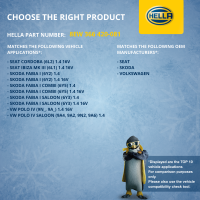 Lüfter, Motorkühlung 12V 200W Ø348mm HELLA für VW GOLF IV Variant (1J5) 1.4 16V
