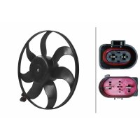 Engine Cooling Fan 12 V 250 W HELLA suitable for e.g. VW PASSAT