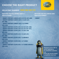 Lüfter Motorkühlung 12V 192W Ø335mm HELLA für SMART FORTWO Cabrio(451)1.0 Brabus